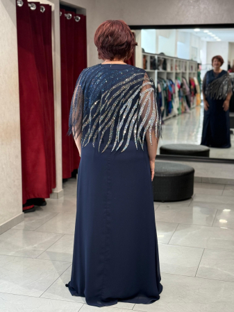 Rochie lunga bleomarin cu capa detasabila [3]