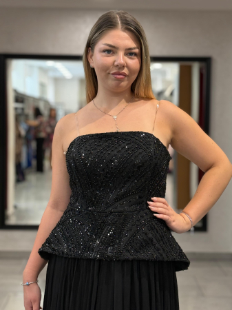 Rochie lunga neagra cu corset [4]