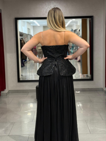 Rochie lunga neagra cu corset [5]