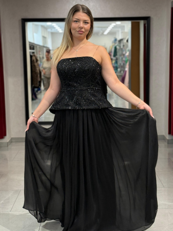 Rochie lunga neagra cu corset [1]