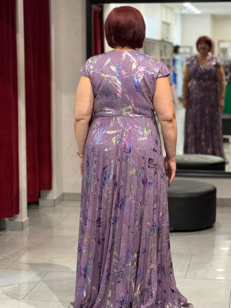 Rochie lunga mov cu print colorat [1]