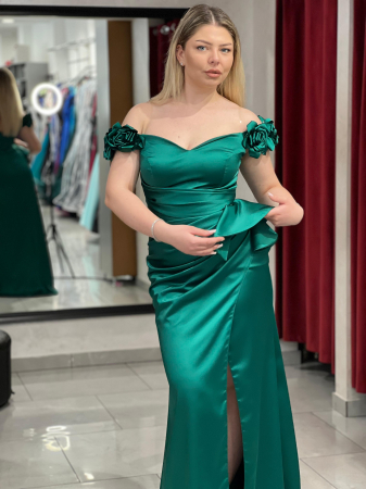 Noutati - Rochie lunga mulata verde 2479