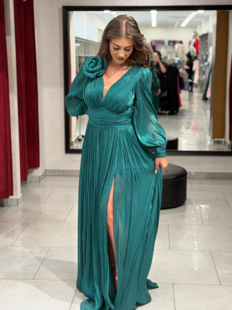 Rochii de seara - Rochie lunga verde 4602
