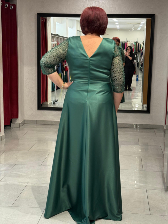 Rochie lunga verde satinata 2870 [2]