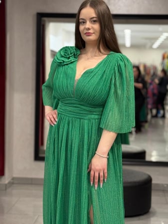 Rochie lunga verde sidefat 4504 [1]