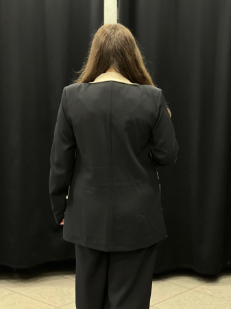 Costum office 3 piese bej si negru 5652 [5]
