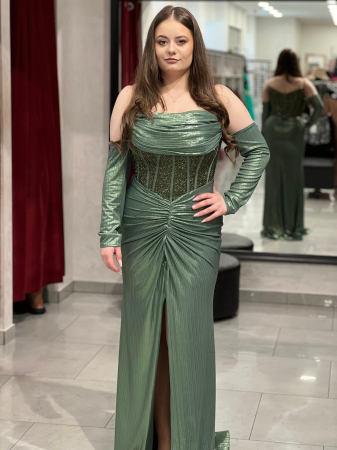 Rochie mulata verde Bella 7049