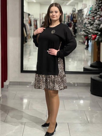 Rochie neagra cu animal-print [1]