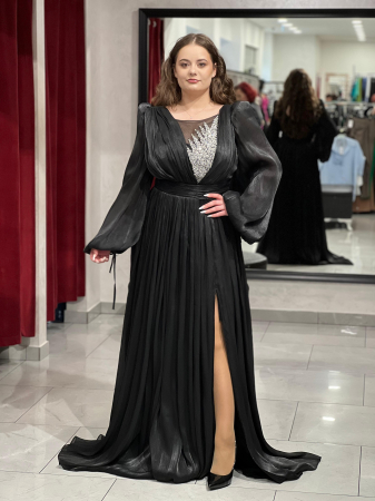 Rochii de seara - Rochie neagra evazată 15520