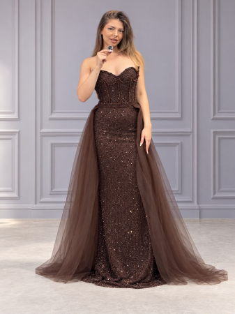 Imbracaminte femei - Rochie maro Anastasia