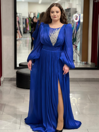 Rochii de seara - Rochie albastra evazată 15520