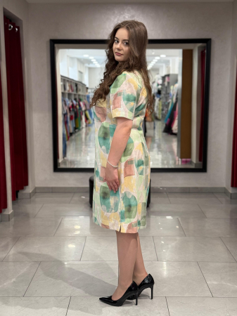 Rochie bumbac cu model verde mod. 204 [1]