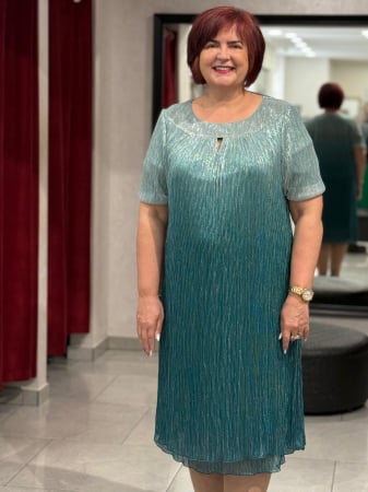 Rochie scurta pliseu degrade verde [1]