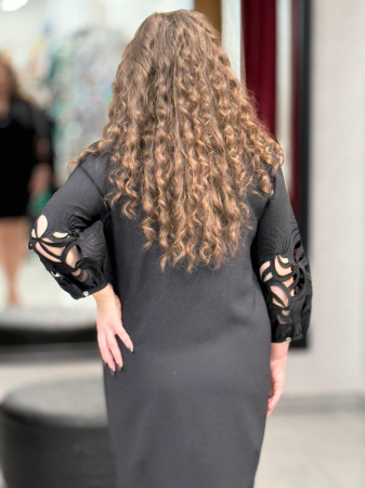 Rochie neagra cu maneca dantela 7579 [2]
