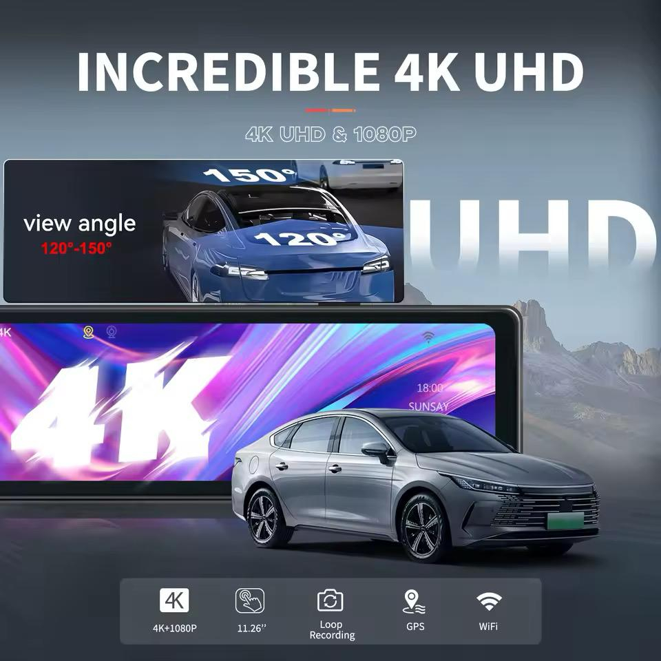 Camera Auto 4K, Inregistrare in bucla, Vedere nocturna, G-Sensor, Camera video marsarier inclusa in pachet [12]