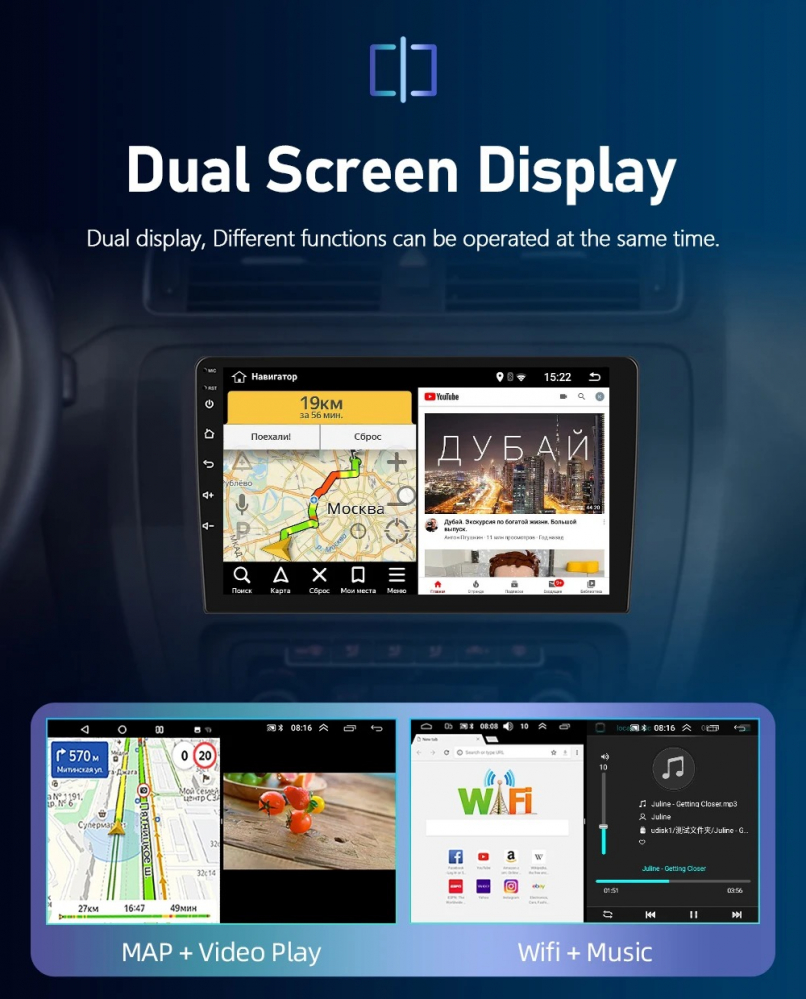 Navigatie JunSun Android 8gbRAM 256GB rom,, CarPlay si Android Auto, ecran 10 Inch, pentru Volkswagen Passat B6, B7, CC, GPS [7]