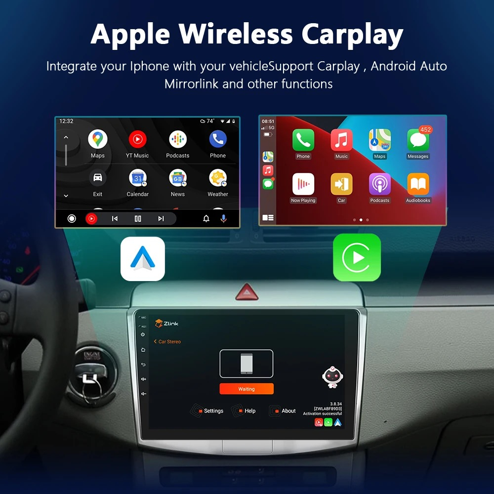 Navigatie JunSun Android 8gbRAM 256GB rom,, CarPlay si Android Auto, ecran 10 Inch, pentru Volkswagen Passat B6, B7, CC, GPS [6]