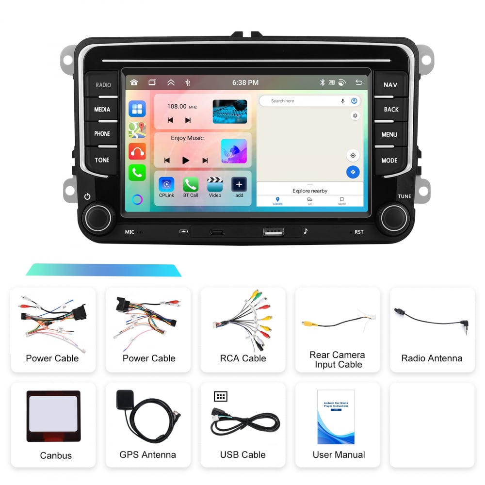 Navigatie Android Carplay, 4gbRAM, Display 9 inch, Carplay, 4 Core [6]