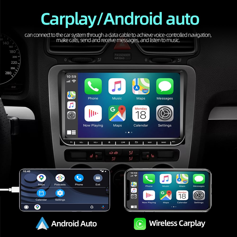 Navigatie Android, 4GB RAM, Carplay, GPS, Dedicata VW Passat B6, B7, Golf 5, 6, Jetta, Polo, Touran, WiFi, 2 x USB, Bluetooth [7]