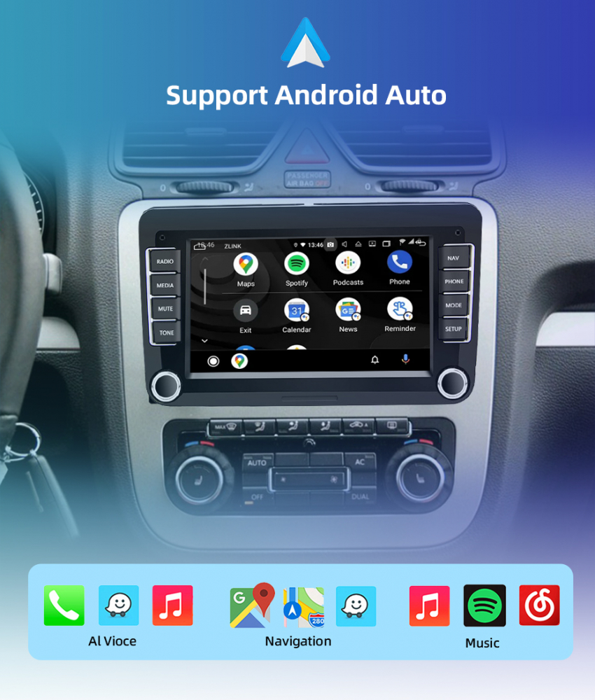 Navigatie Android, 4gb ram, Carplay, Android, pentru VW Passat CC, B7, B6, Golf 5, 6, Touran, Skoda, Octavia, Seat, Wi-Fi, Usb, Canbus Extern [6]