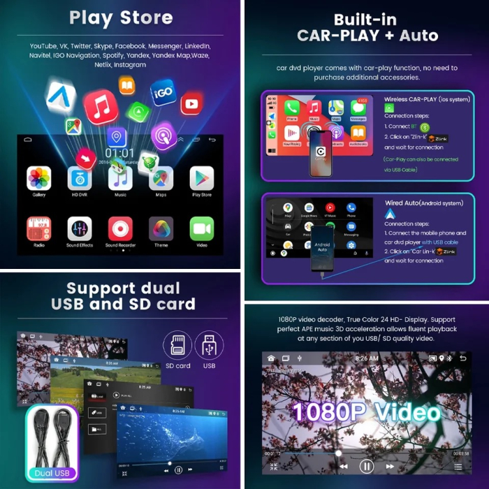 Navigatie Android JunSun 2gbRAM carplay, Golf 4, Passat b5, b5.5, gps, wifi, android auto [6]