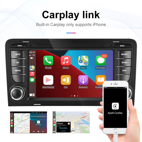 Navigatie Android 2gbRam Carplay Audi A3 S3 2003-2013, gps, wifi, bluetooth, android auto [9]