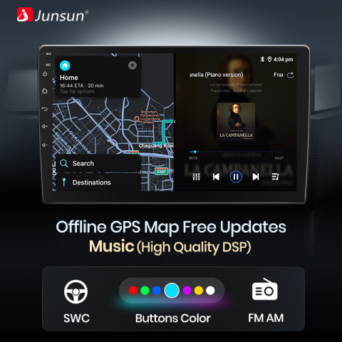 Navigatie JunSun Android 8gbRAM 256GB rom,, CarPlay si Android Auto, ecran 10 Inch, pentru Volkswagen Passat B6, B7, CC, GPS [3]