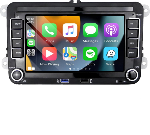 Jetta (2005 - 2018) - Navigatie Android 8gbRAM slot SIM Display 7 inch Carplay 8 Core pentru Passat B6 B7 Eos Tiguan Golf 5 Golf 6 Skoda Octavia 2 Caddy Sharan Jetta Fabia Superb Seat Leon Altea Toledo
