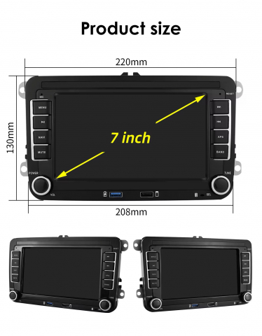 Navigatie Android, 4gbRAM, Carplay slot SIM, Display 7 inch, Carplay, 8 Core, pentru Passat B6,7, Eos, Tiguan, Golf 5,6, Skoda Octavia 2, Caddy, Sharan, Jetta Fabia, Superb, Seat Leon, Altea, Toledo, [4]