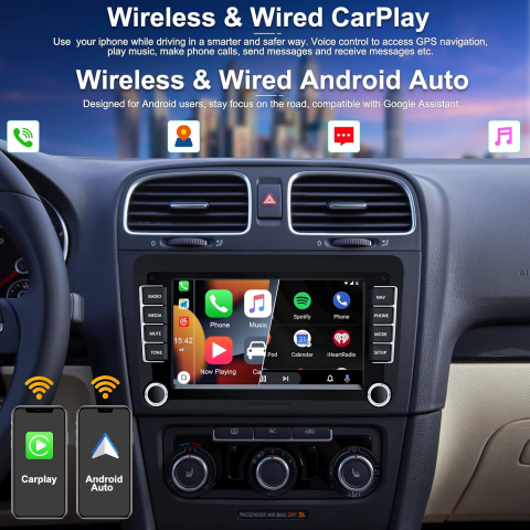 Navigatie Android, 4gb ram, Carplay, Android, pentru VW Passat CC, B7, B6, Golf 5, 6, Touran, Skoda, Octavia, Seat, Wi-Fi, Usb, Canbus Extern [2]