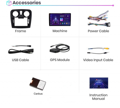 Navigatie JunSun Android, 4GB RAM, Ecran 9″, 64GB ROM, Carplay, Grile aer rotunde, compatibila Dacia Logan, Sandero, GPS, Wifi, Bluetooth [5]