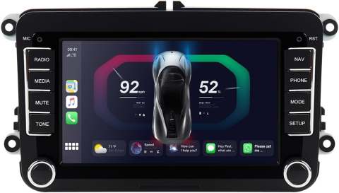 Navigatie JunSun Android, 4GBRAM, Carplay slot SIM, Display 7 inch, Carplay, 8 Core, pentru Passat B6,7, Eos, Tiguan, Golf 5,6, Skoda Octavia 2, Caddy, Sharan, Jetta Fabia, Superb, Seat Leon, Altea, T [7]