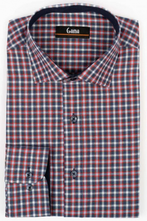 PRODUSE - Camasa B - regular fit bleumarin cu carouri rosii si albe 3XL-4XL