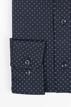 Camasa barbati regular fit bleumarin cu imprimeu alb PREMIUM [1]
