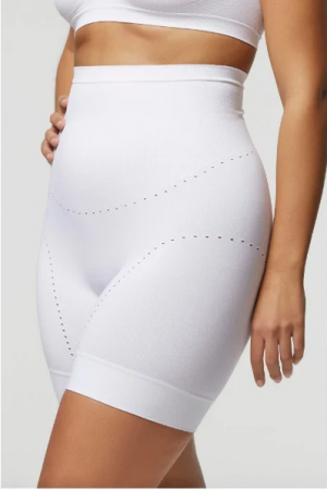 PRODUSE - Chiloti modelatori tip pantalon scurt din microfibra, GUIANA Comfort Size, Pompea, Alb
