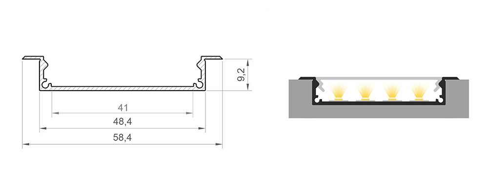 Profil LED P21-1