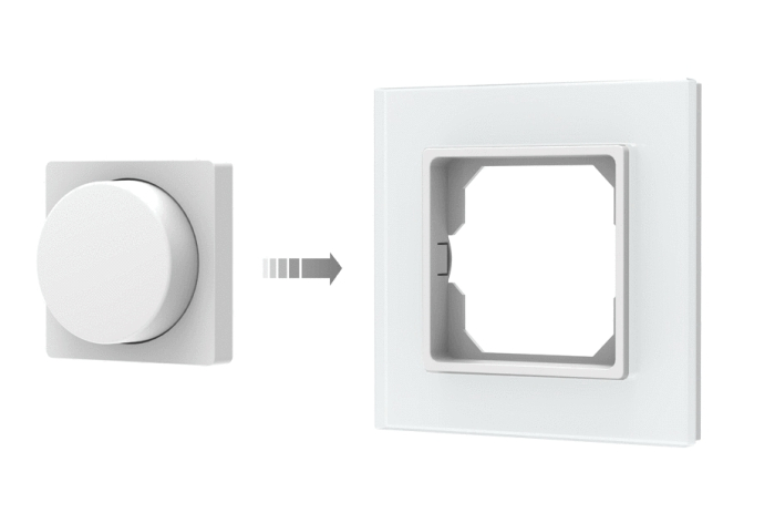 Panou RF cu Buton Rotativ din Sticlă PK1(G), 1 Zonă, Dimmer LED Monocrom, 2.4GHz, Alb [3]