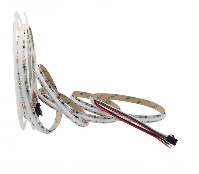 Banda Led Digitala 420led Cob • 24v • 10w • Rgb Ws2811 Ic • Ip20 • 10mm 3676