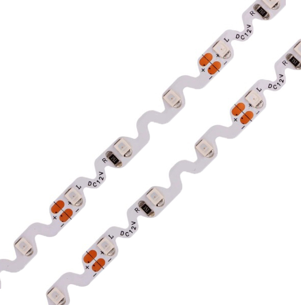 Banda LED zig-zag • 60 LED / m • 12V • 6W • Galben • IP20 • 1900K • 6mm [1]