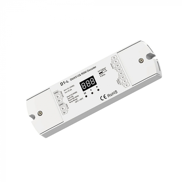 Controler LED DMX512 - 1 canal - 12-24V DC 15A - Decodor DMX - D1-L [1]