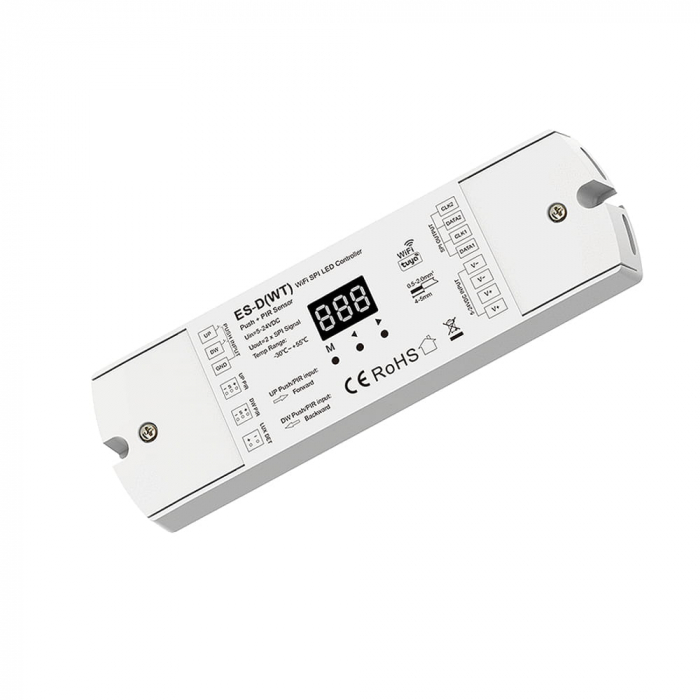 Controler LED pentru scări / coridor cu detectoare PIR (WiFi) - pentru benzi LED digitale - 15A 5-24V DC - 960 pixel - ES-D(WT) [1]