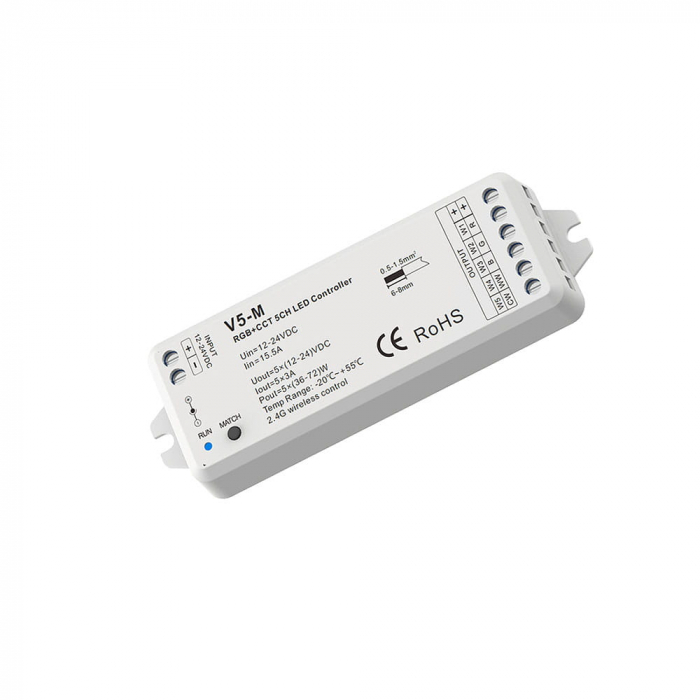 Controler LED - RGB+CCT - 12-24V DC 5x3A - V5-M [1]