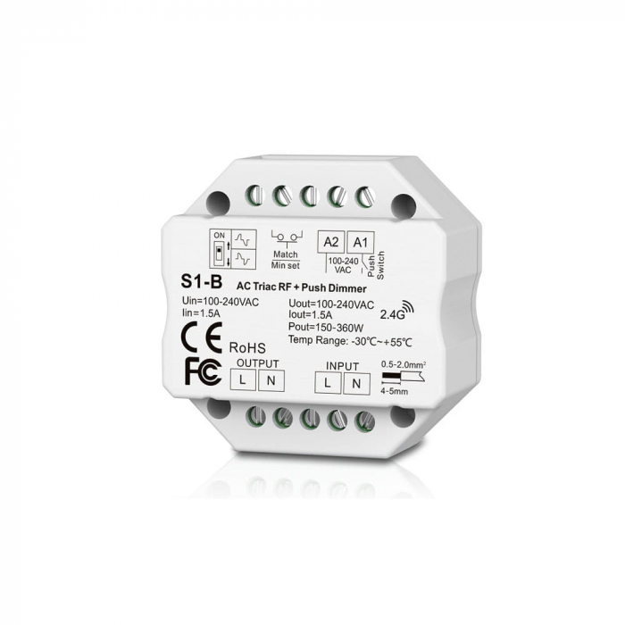 Controler LED Triac - Dimmer pentru becuri 230VAC 200W - S1-B [1]
