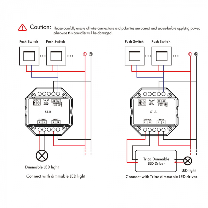 Controler LED Triac (WiFi) - Dimmer pentru becuri 230VAC 200W - S1-B(WT) [2]