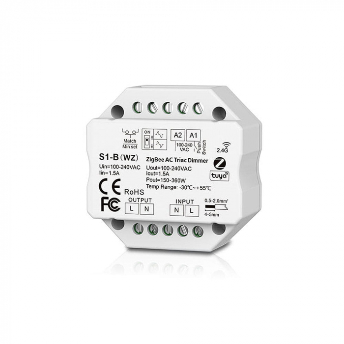 Controler LED Triac (ZigBee) - Dimmer pentru becuri 230VAC 200W - S1-B(WZ) [1]