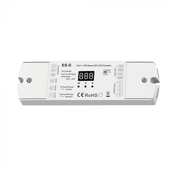 Controler LED pentru scări/coridor cu detectoare PIR - pentru benzi LED digitale - 15A 5-24V DC - 960 pixel - ES-D [1]