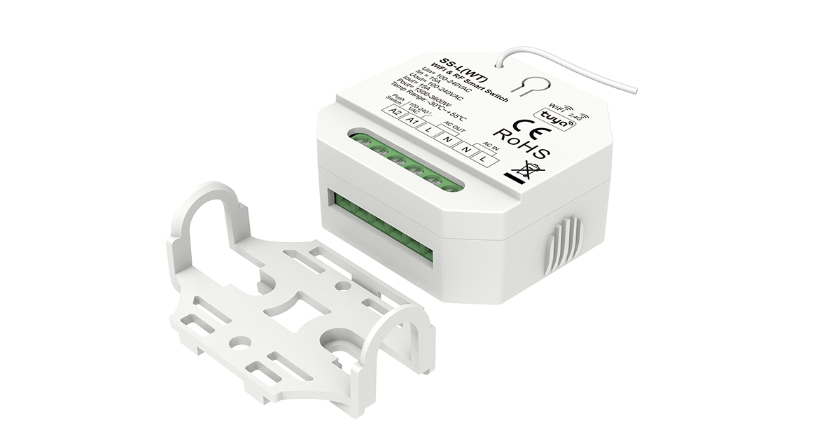100-240VAC 1CH*15A WiFi & RF Push Switch SS-L(WT) (Tuya App) [2]