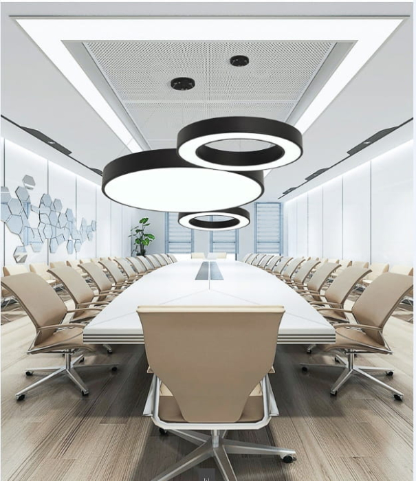 Lampa de tavan cu pandantiv LED moderna  60W • 3900LM Φ80CM • alb rece 6000K [9]