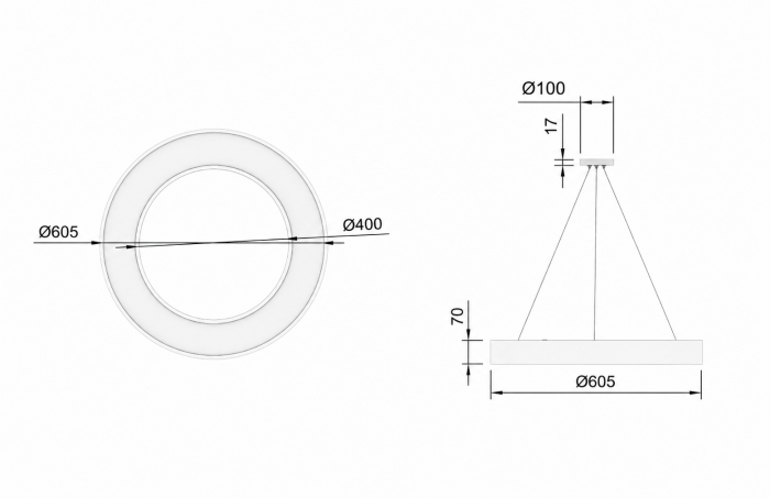Lampa de tavan cu pandantiv LED moderna  36W • 2400LM Φ60CM • alb neutru 4000K [4]