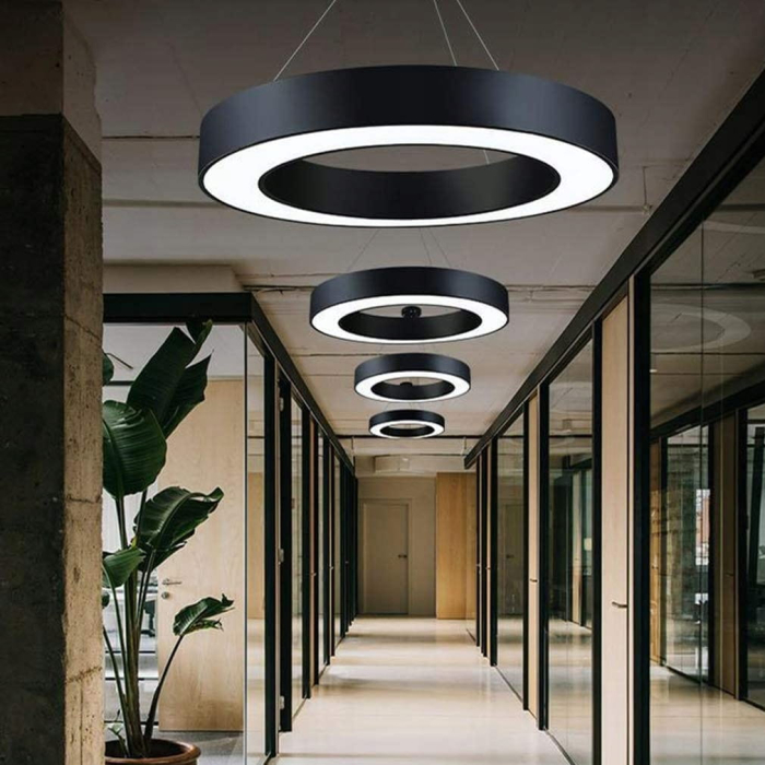 Lampa de tavan cu pandantiv LED moderna  60W • 3900LM Φ80CM • alb rece 6000K [7]